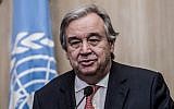 United Nations Secretary-General Antonio Guterres in Cairo on February 15, 2017. (AFP/Khaled Desouki)