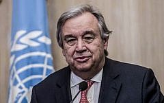 United Nations Secretary-General Antonio Guterres in Cairo on February 15, 2017. (AFP/Khaled Desouki)