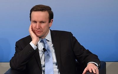 US Senator Christopher Murphy attends a talk at the third day of the 53rd Munich Security Conference (MSC) at the Bayerischer Hof hotel in Munich, southern Germany, on February 19, 2017. (AFP PHOTO / Christof STACHE)