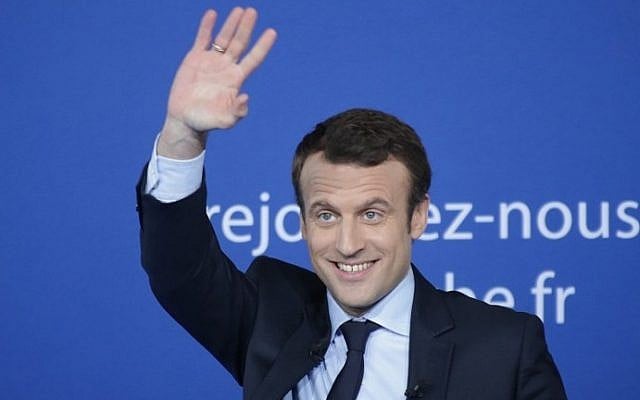 French presidential candidate for the "En Marche" movement Emmanuel Macron delivers a speech during a meeting in Saint-Priest-Taurion, France, on February 25, 2017. (AFP Photo/Pascal Lachenaud)