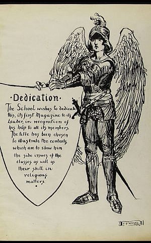 The dedication to London's Liberal Jewish Synagogue's WWI-era archive of children's artwork, digitized and uploaded to the We Were There Too website. (Courtesy LSJ/WWTT)