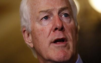 Senate Majority Whip John Cornyn (R-TX) speaks with the media at the US Capitol January 31, 2017 in Washington, DC. Cornyn (Aaron P. Bernstein/Getty Images/AFP)