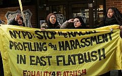 Demonstrators march against the immigration polices of President Donald Trump and other issues on February 11, 2017 in New York City. (Spencer Platt/Getty Images/AFP)
