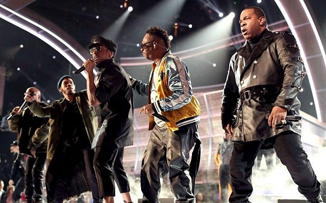 Hip Hop artists, left to right, Anderson .Paak, Q-Tip and Jarobi White of A Tribe Called Quest and Busta Rhymes during The 59th Grammy Awards at Staples Center on February 12, 2017 in Los Angeles, California. (Christopher Polk/Getty Images for NARAS/AFP) Hip Hop artists, left to right, Anderson .Paak, Q-Tip and Jarobi White of A Tribe Called Quest and Busta Rhymes during The 59th Grammy Awards at Staples Center on February 12, 2017 in Los Angeles, California. (Christopher Polk/Getty Images for NARAS/AFP)