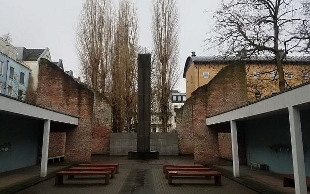 In Amsterdam, a Holocaust memorial was erected in the former theater where 80,000 Dutch Jews were incarcerated before deportation to Nazi transit camps such as Westerbork, January 15, 2017 (Matt Lebovic/The Times of Israel) In Amsterdam, a Holocaust memorial was erected in the former theater where 80,000 Dutch Jews were incarcerated before deportation to Nazi transit camps such as Westerbork, January 15, 2017 (Matt Lebovic/The Times of Israel)
