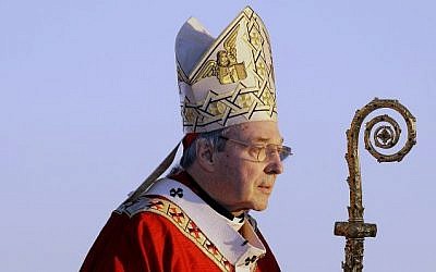 Cardinal George Pell walks onto the stage for the opening mass for World Youth Day in Sydney, Australia, July 15, 2008. (AP/Rick Rycroft)