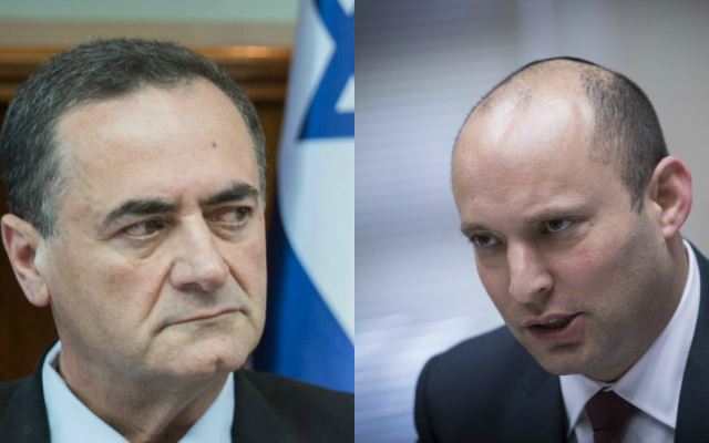 Composite image of Transportation Minister Israel Katz (L) and Education Minister Naftali Bennett. (Hadas Parush/Flash90, Yonatan Sindel/Flash90) Composite image of Transportation Minister Israel Katz (L) and Education Minister Naftali Bennett. (Hadas Parush/Flash90, Yonatan Sindel/Flash90)