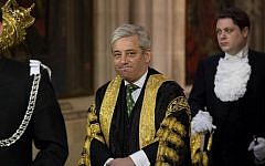 A Wednesday, June 4, 2014 file photo of Britain's Speaker of the House of Commons John Bercow as he walks through Central Lobby before Britain's Queen Elizabeth II delivered the Queen's Speech at the State Opening of Parliament at the Palace of Westminster in London. (AP Photo/Matt Dunham, Pool, File)