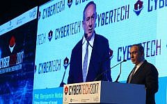 PM Benjamin Netanyhu speaks at CyberTech 2017 (Courtesy: Gilad Kavalerchik)