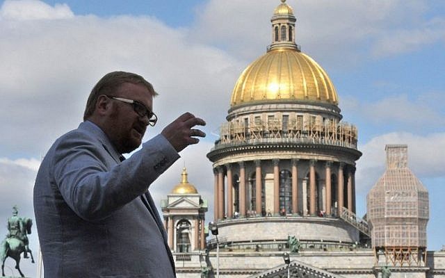 Russian MP Vitaly Milonov, then a lawmaker in the local parliament, speaking during an interview with AFP, Saint Petersburg, Russia, September 26, 2013. (AFP Photo/Olga Maltseva/File) Russian MP Vitaly Milonov, then a lawmaker in the local parliament, speaking during an interview with AFP, Saint Petersburg, Russia, September 26, 2013. (AFP Photo/Olga Maltseva/File)