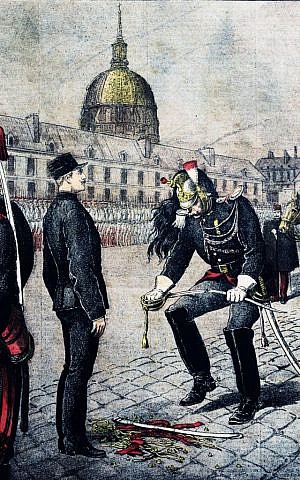 'The Traitor: The Degradation of Alfred Dreyfus,' by Henri Meyer, portraying the stripping of the soldier's rank. (Wikimedia commons/public domain) 'The Traitor: The Degradation of Alfred Dreyfus,' by Henri Meyer, portraying the stripping of the soldier's rank. (Wikimedia commons/public domain)