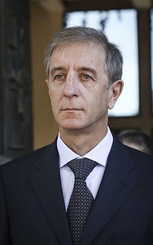 Belgium's ambassador to Israel Olivier Belle seen at a ceremony for new ambassadors at President Reuven Rivlin's residence in Jerusalem on November 7, 2016. (Harari/Flash90) Belgium's ambassador to Israel Olivier Belle seen at a ceremony for new ambassadors at President Reuven Rivlin's residence in Jerusalem on November 7, 2016. (Harari/Flash90)
