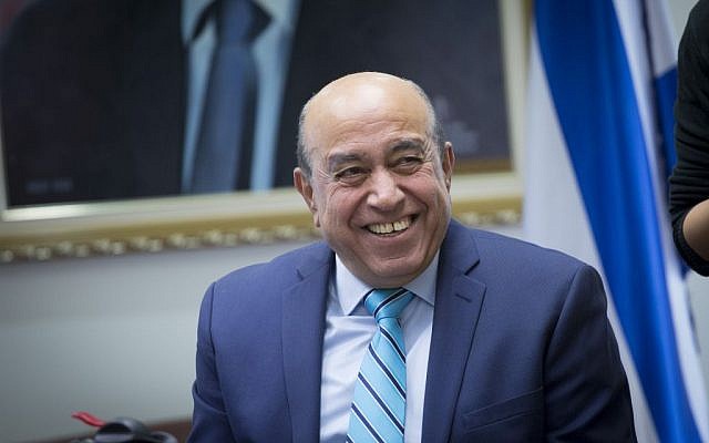 Zionist Union MK Zouheir Bahloul in the Knesset on December 5, 2016. (Miriam Alster/FLASH90)