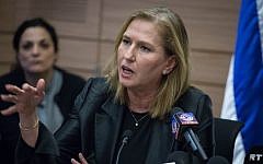 Zionist Union MK Tzipi Livni at a faction meeting in the Knesset on January 16, 2017. (Hadas Parush/Flash90)