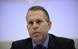 Public Security Minister Gilad Erdan attends a press conference in Tel Aviv, January 26, 2017. (Tomer Neuberg/Flash90)