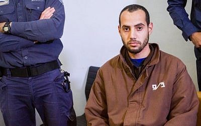 Mamdouh Younis, an Arab Israeli man accused of planning terror attacks for Hamas, appears in the Haifa District Court on February 6, 2017. (Flash90)