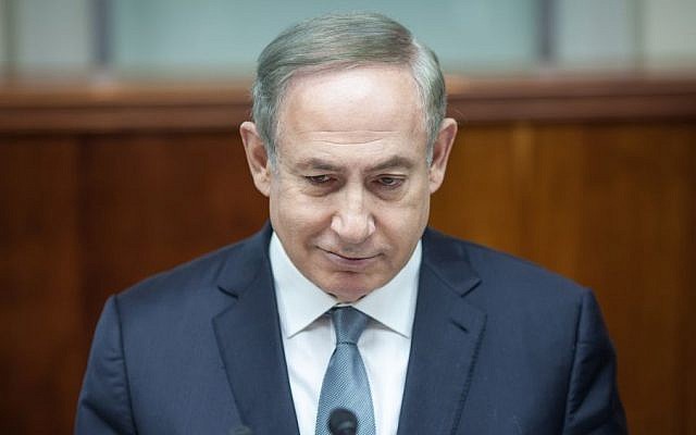 Prime Minister Benjamin Netanyahu leads the weekly cabinet meeting at his office in Jerusalem, February 12, 2017. (Emil Salman/POOL) Prime Minister Benjamin Netanyahu leads the weekly cabinet meeting at his office in Jerusalem, February 12, 2017. (Emil Salman/POOL)