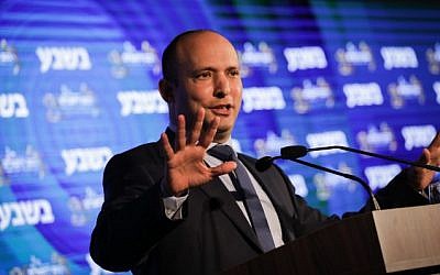 Education Minister Naftali Bennett speaks during the 14th annual Jerusalem Conference of the 'Besheva' group, on February 12, 2017. (Yonatan Sindel/Flash90) Education Minister Naftali Bennett speaks during the 14th annual Jerusalem Conference of the 'Besheva' group, on February 12, 2017. (Yonatan Sindel/Flash90)