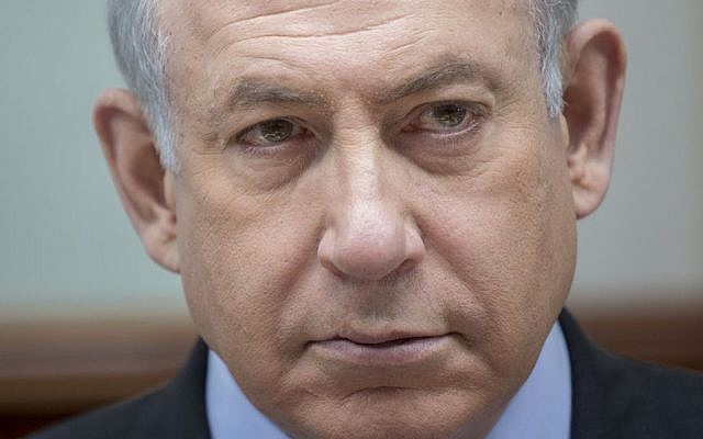 Prime Minister Benjamin Netanyahu leads the weekly cabinet meeting at the Prime Minister's Office in Jerusalem, February 19, 2017. (Olivier Fitoussi) Prime Minister Benjamin Netanyahu leads the weekly cabinet meeting at the Prime Minister's Office in Jerusalem, February 19, 2017. (Olivier Fitoussi)