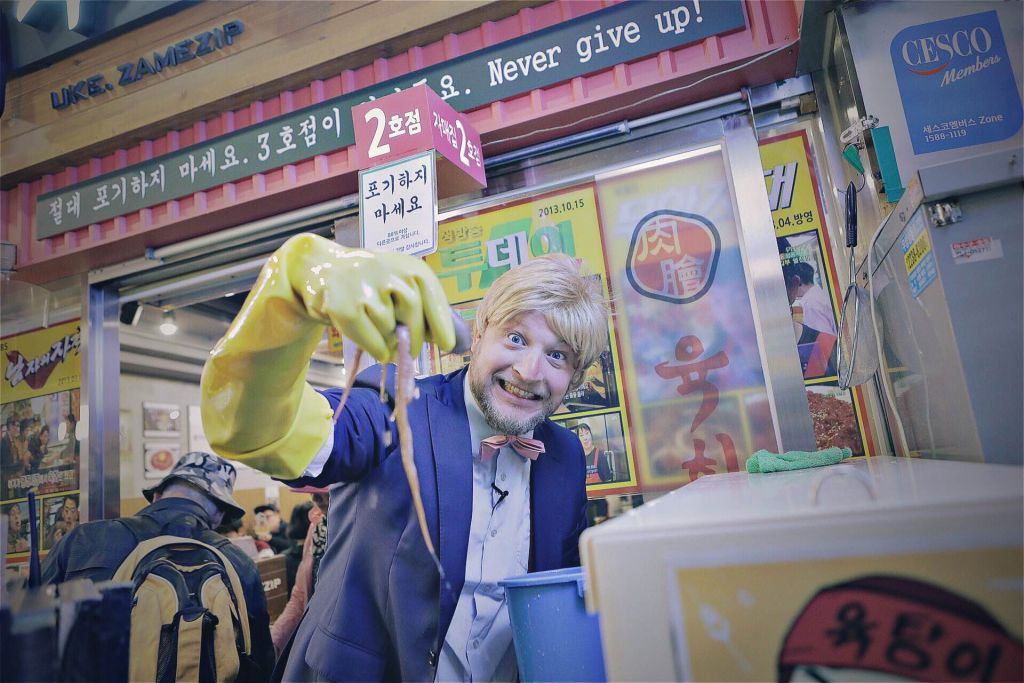 Fly Guy chooses some live octopus for dinner in South Korea (Courtesy Boaz Arad)