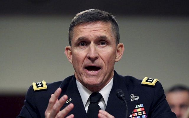In this Feb. 11, 2014, file photo, then-Defense Intelligence Agency Director Lt. Gen. Michael Flynn testifies on Capitol Hill in Washington. Flynn resigned as President Donald Trump's national security adviser Monday, Feb. 13, 2017. (AP/Lauren Victoria Burke, File)