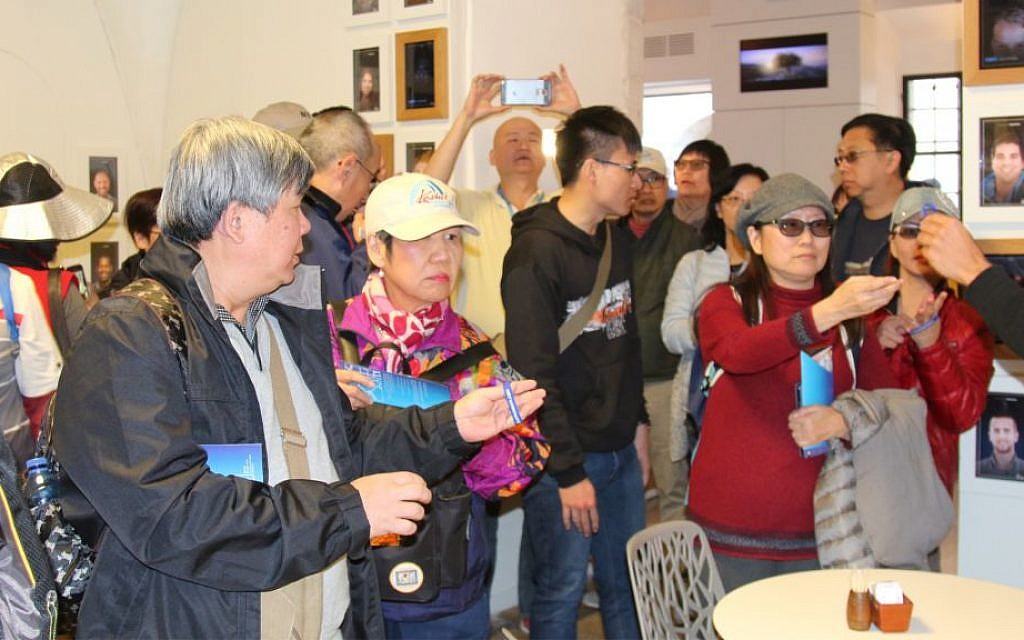 Tourists visit the Friends of Zion Heritage Museum in Jerusalem. (Shmuel Bar-Am)