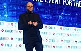 Check Point Software's founder Gil Shwed speaking at CyberTech 2017. (Courtesy, Gilad Kavalerchik)
