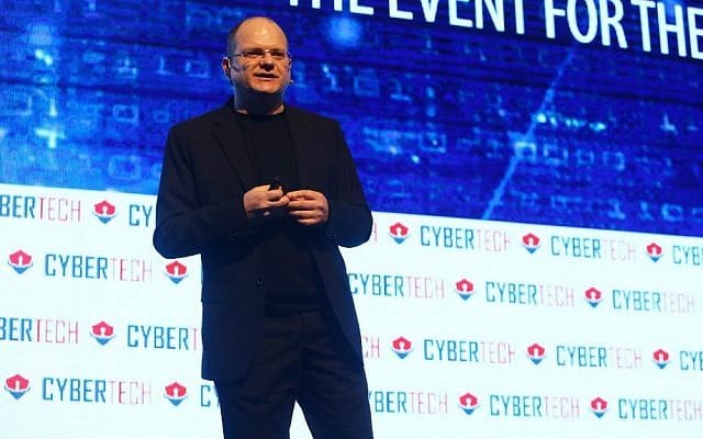 Check Point Software's founder Gil Shwed speaking at CyberTech 2017. (Courtesy, Gilad Kavalerchik)