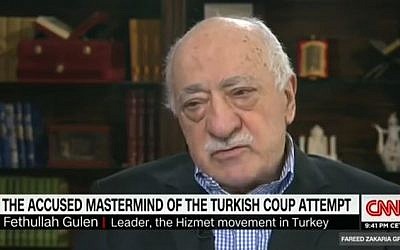 Fethullah Gulen pictured during an interview with Fareed Zakaria shortly after the failed Turkish coup attempt on July 31, 2016. (Screen capture/YouTube)