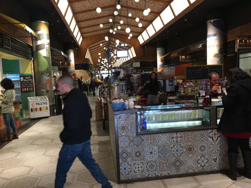 The newest HaMalabiya stand at the new, indoor Rothschild-Allenby Market (Jessica Steinberg/Times of Israel) The newest HaMalabiya stand at the new, indoor Rothschild-Allenby Market (Jessica Steinberg/Times of Israel)