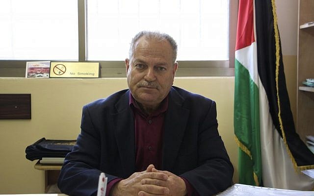 Silwad Mayor Abdul Rahman Abu Saleh (Dov Lieber/Times of Israel) Silwad Mayor Abdul Rahman Abu Saleh (Dov Lieber/Times of Israel)