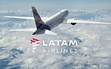 An illustration of a Latam airlines plane flying in the air. (Screen capture/YouTube)