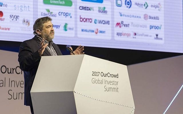 OurCrowd's Jon Medved speaks at the OurCrowd Global Summit, February 16, 2017 (Yosef Adest)