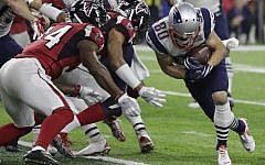 New England Patriots' Danny Amendola carries the ball for a two-point conversion during the second half of the NFL Super Bowl 51 football game against the Atlanta Falcons, Sunday, Feb. 5, 2017, in Houston. (AP/Matt Slocum)