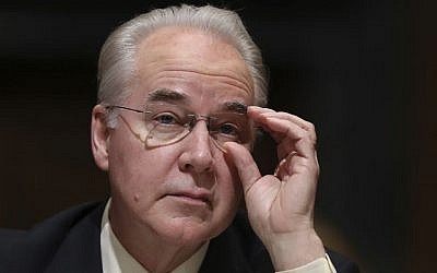 Health and Human Services Secretary-designate, Rep. Tom Price, R-Ga. pauses while testifying on Capitol Hill in Washington at his confirmation hearing before the Senate Finance Committee, Jan. 24, 2017. (AP Photo/Andrew Harnik)