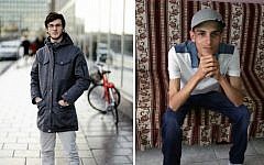 In this combination of two photos of Omar Alshogre, a 21-year Syrian former detainee, now living in Stockholm, Sweden. The left picture is of Alshogre taken on January 2017 in Stockholm, Sweden. The right picture is of Alshogre in July 2015 in Antakya, Turkey, a month after he got out of Syria's Saydnaya prison, near Damascus. While in detention, Alshogre said he heard men escorted to be hanged and had himself been called for "execution" but was spared after a brief trial. (Handout by Omar Alshogre via AP)