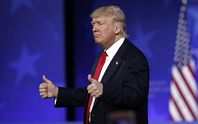 President Donald Trump gestures after speaking at the Conservative Political Action Conference (CPAC), Friday, Feb. 24, 2017, in Oxon Hill, Md. (AP/Alex Brandon) President Donald Trump gestures after speaking at the Conservative Political Action Conference (CPAC), Friday, Feb. 24, 2017, in Oxon Hill, Md. (AP/Alex Brandon)