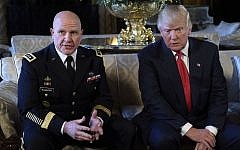 President Donald Trump, listens as Army Lt. Gen. HR McMaster talks, at Trump's Mar-a-Lago estate in Palm Beach, Fla., Monday, February 20, 2017. (AP Photo/Susan Walsh)
