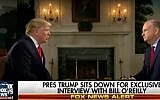 Screen capture of US President Donald Trump, left, during an interview with Fox News reporter Bill O'Reilly, February 2017. (screen capture: TDW News/YouTube)