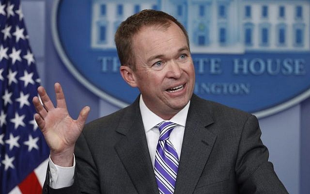 Budget Director Mick Mulvaney speaks to reporters during a daily press briefing at the White House in Washington, Monday, Feb. 27, 2017. (AP/Manuel Balce Ceneta)