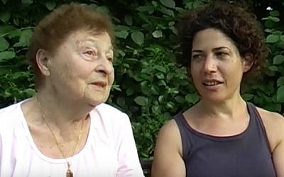 Karla Raveh (left) with Lilach Naishtat Bornstein (YouTube screenshot)