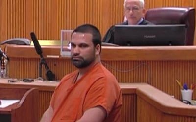 Joseph Schreiber is sentenced to 30 years in prison by a Port St. Lucie courtr on February 7, 2017 for lighting on fire a mosque attended by Orlando nightclub shooter Omar Mateen. (screen capture: WPTV) 