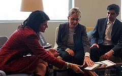 Simha and Leah Goldin with US Ambassador to the United Nations Nikki Haley, left. (US Mission to the UN)
