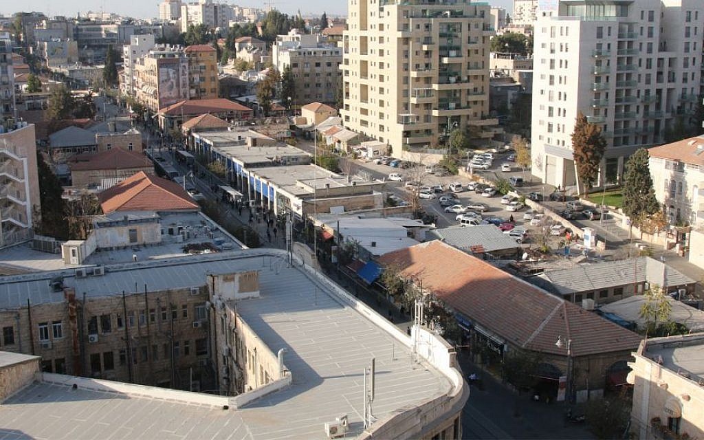 The view of Nahalat Shiva from the dining room of the Herbert Samuel Hotel. (Shmuel Bar-Am)