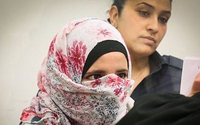 Shtila Abu Aiada, 23, form Kfar Qassem,  seen at the Lod District Court on April 17, 2016. Photo by Flash90