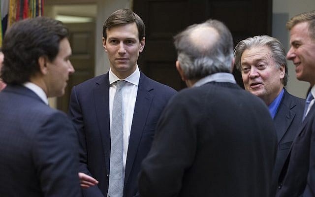Jared Kushner at a meeting between President Trump and auto industry leaders in the Roosevelt Room of the White House, Jan. 24, 2017. (Shawn Thew-Pool/Getty Images) Jared Kushner at a meeting between President Trump and auto industry leaders in the Roosevelt Room of the White House, Jan. 24, 2017. (Shawn Thew-Pool/Getty Images)