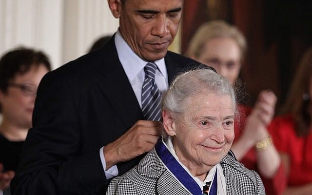 US President Barack Obama (L) presents the Presidential Medal of Freedom to physicist Mildred Dresselhaus (R) during an East Room ceremony at the White House November 24, 2014 in Washington, DC. The Presidential Medal of Freedom is the nation's highest civilian honor. (Alex Wong/Getty Images) US President Barack Obama (L) presents the Presidential Medal of Freedom to physicist Mildred Dresselhaus (R) during an East Room ceremony at the White House November 24, 2014 in Washington, DC. The Presidential Medal of Freedom is the nation's highest civilian honor. (Alex Wong/Getty Images)