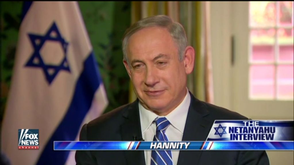 Prime Minister Benjamin Netanyahu speaks with Fox News's Sean Hannity, February 16, 2017 (Screen capture: Fox News) Prime Minister Benjamin Netanyahu speaks with Fox News's Sean Hannity, February 16, 2017 (Screen capture: Fox News)
