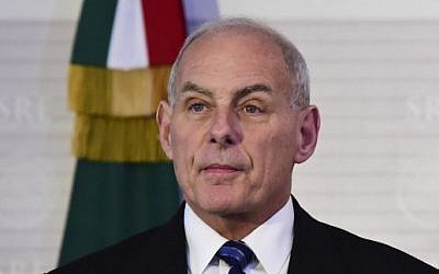 US Homeland Security chief John Kelly speaks during a joint press conference with Mexican Interior Minister Miguel Angel Osorio Chong (out of frame), at the Foreign Ministry building in Mexico City on February 23, 2017. (AFP / Ronaldo SCHEMIDT)