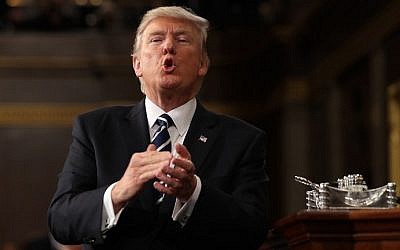 US President Donald J. Trump reacts after delivering his first address to a joint session of Congress from the floor of the House of Representatives in Washington, DC, USA, 28 February 2017. (AFP Photo/Pool/Jim Lo Scalzo) US President Donald J. Trump reacts after delivering his first address to a joint session of Congress from the floor of the House of Representatives in Washington, DC, USA, 28 February 2017. (AFP Photo/Pool/Jim Lo Scalzo)